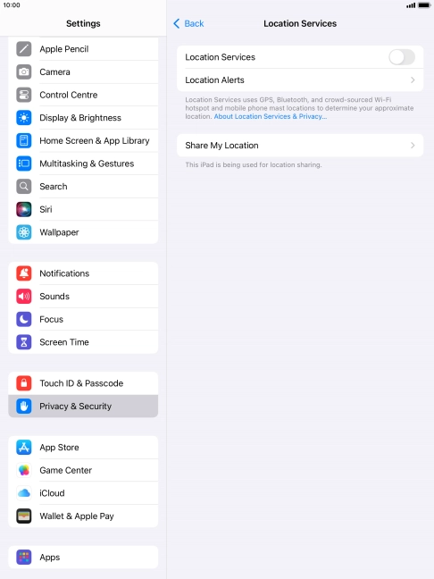 Press the indicator next to 