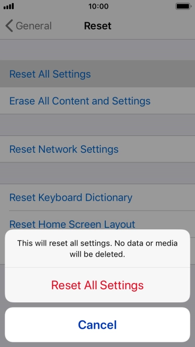 Press Reset All Settings.