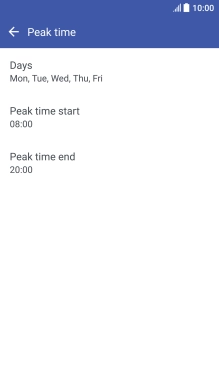 Press the required setting.