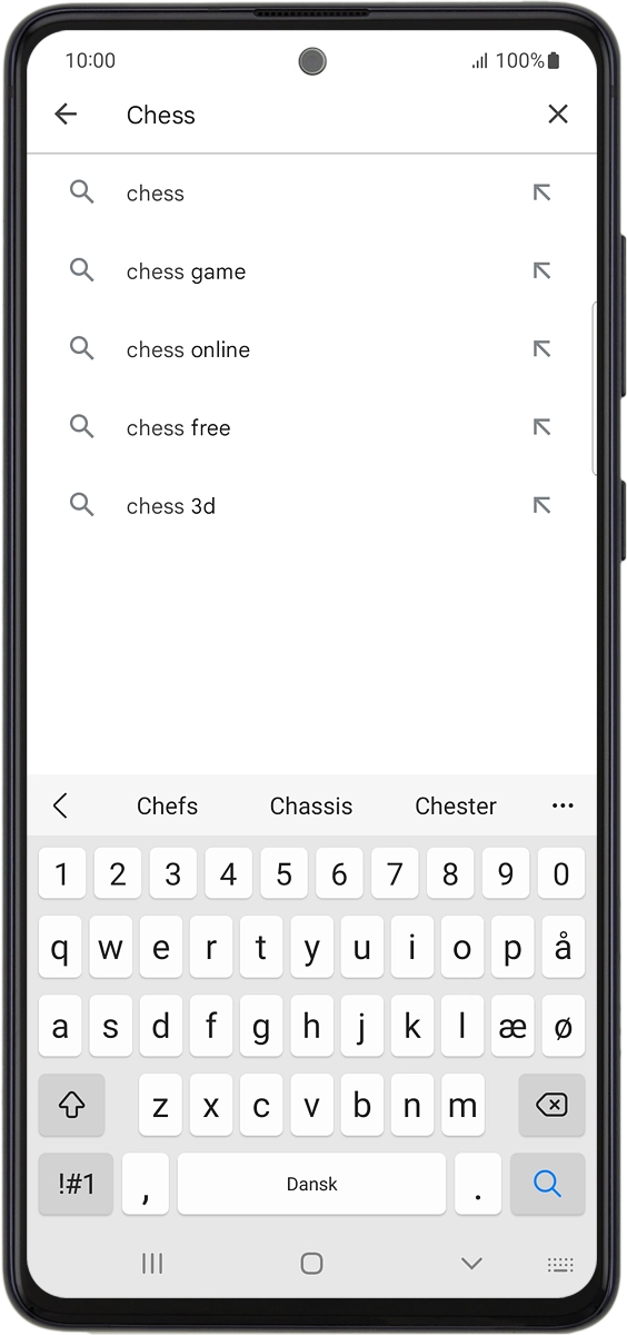 On your phone: Key in the name or subject of the required app and press the search icon.