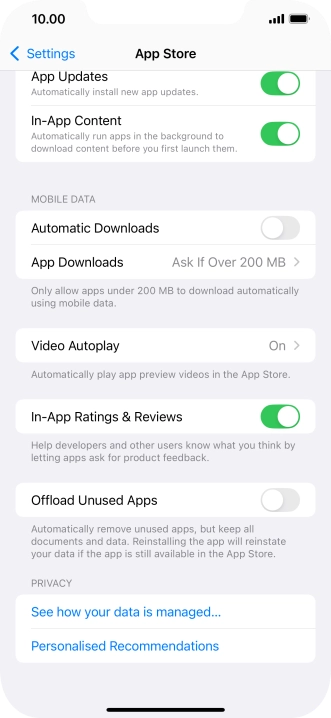 Press the indicator next to 