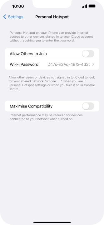 Press Wi-Fi Password and key in the required password.