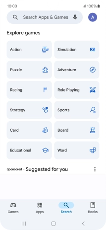 Press the search field.