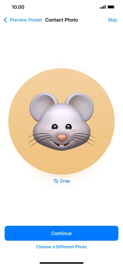 Follow the instructions on the screen to customise the selected picture and press Continue.