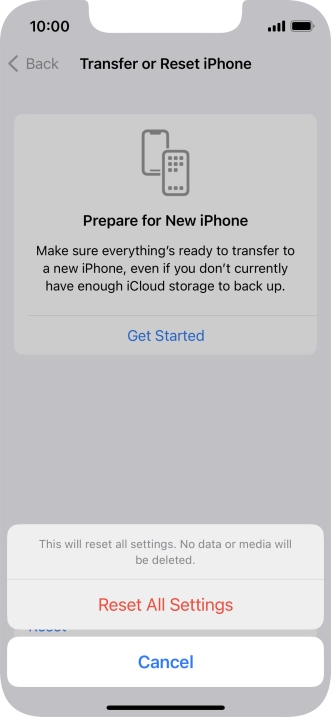 Press Reset All Settings.