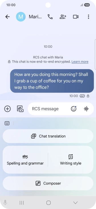 Press Chat translation.