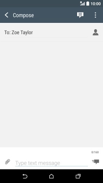Press the text input field and write the text for your picture message.