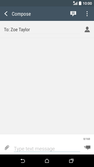 Press the text input field and write the text for your picture message.