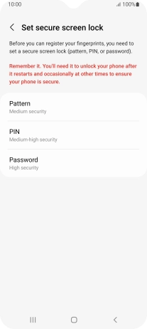 Press the required phone lock code and follow the instructions on the screen to create an additional phone lock code.