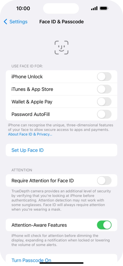 Press Set Up Face ID.