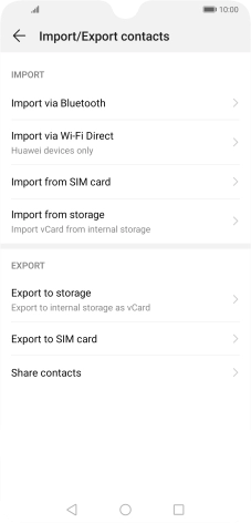 Press Import from SIM card.