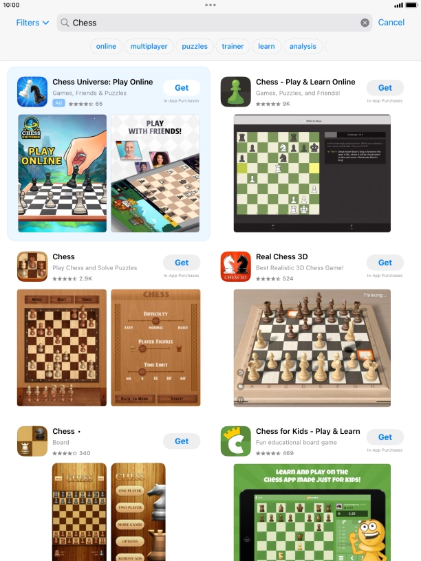 Press the required app.