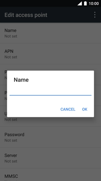 Key in Vodafone MMS and press OK.