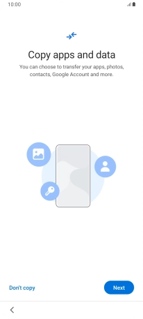 You can transfer the contents of another phone to your phone when it's activated for the first time and after a factory reset. When this screen is displayed, your phone is ready to transfer contents from another phone.
