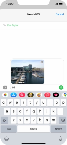 Press the send icon.