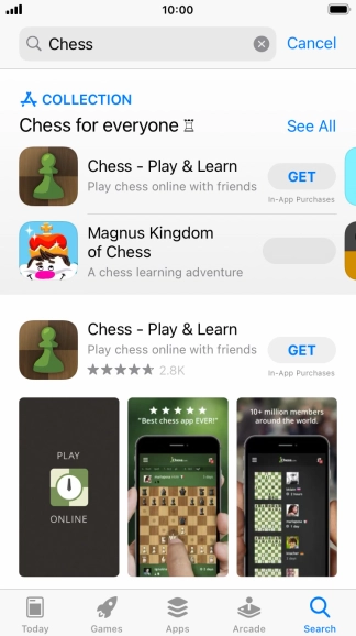 Press the required app.