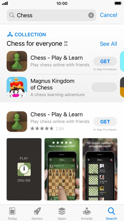 Press the required app.