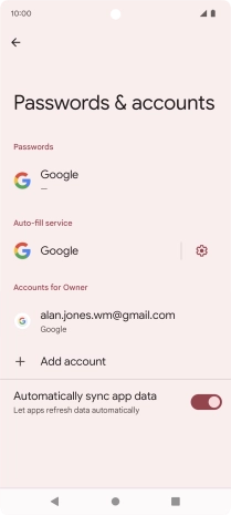 Press the required account.