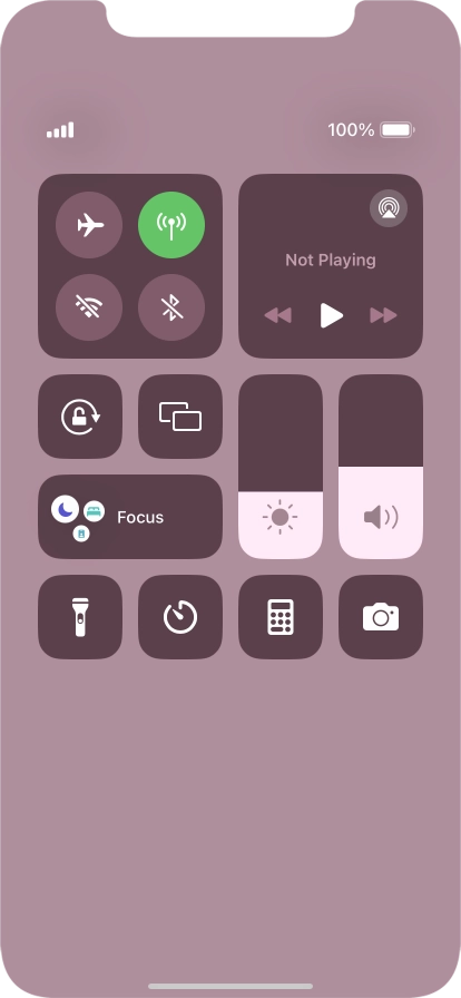 Press the flight mode icon to turn the function on or off.