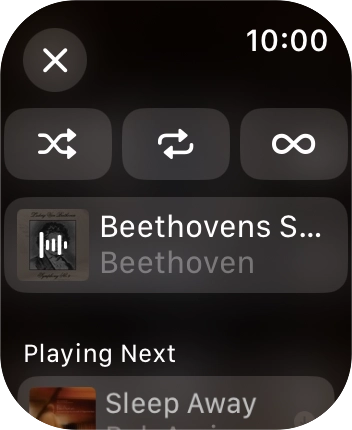 Press the shuffle icon to turn the function on or off.