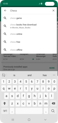 Key in the name or subject of the required app and press the search icon.