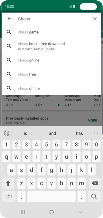 Key in the name or subject of the required app and press the search icon.