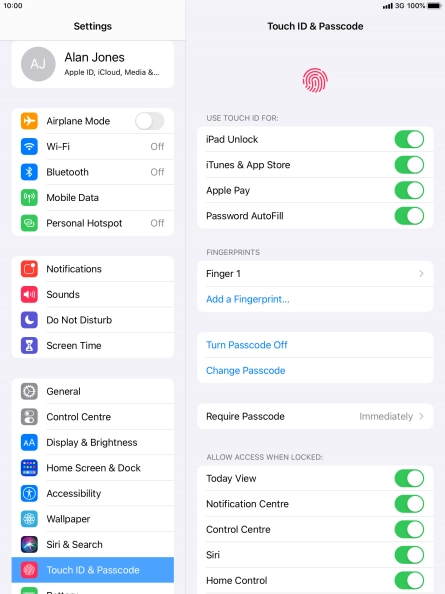 Press the indicator next to 