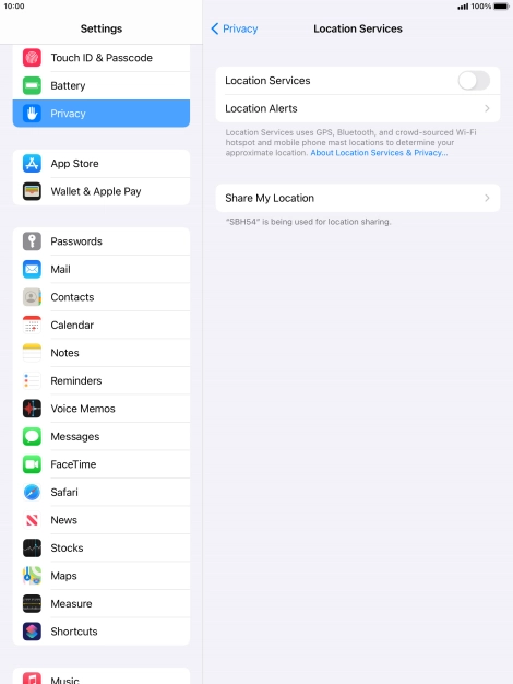 Press the indicator next to 