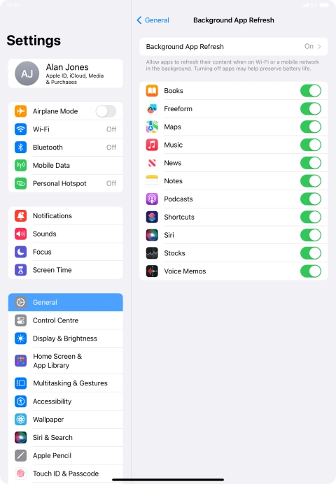 Press Background App Refresh.