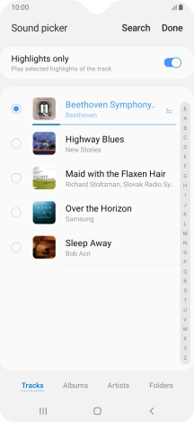 Once you've found a ring tone you like, press Done.