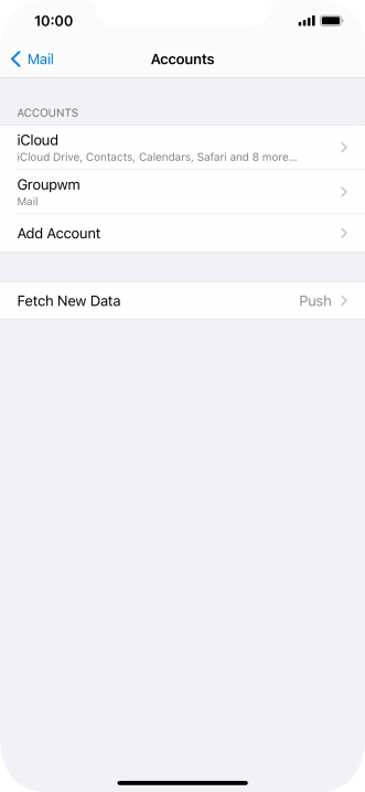 Press the name of the email account you've just set up.