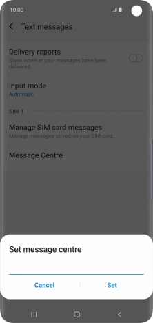 Key in +61415011501 and press Set.