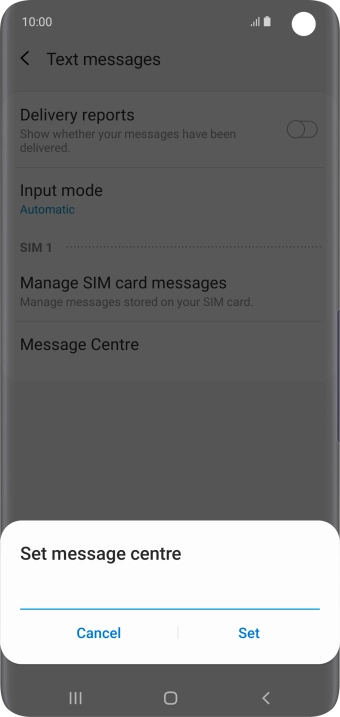 Key in +61415011501 and press Set.