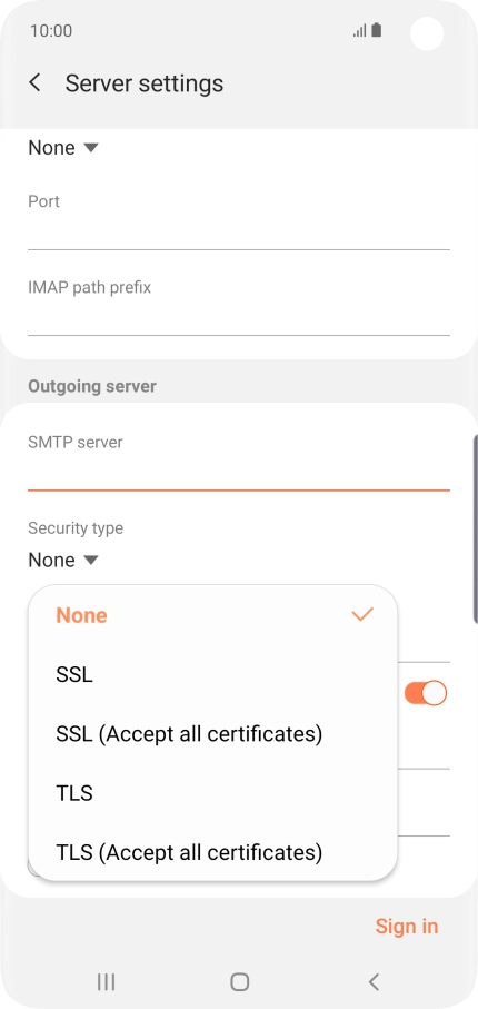 Press None to turn off the function.