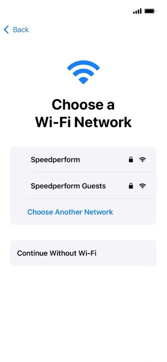Press the required Wi-Fi network.