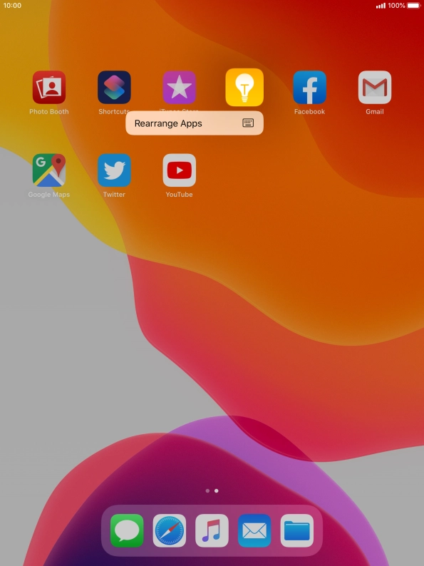 Press Rearrange Apps.