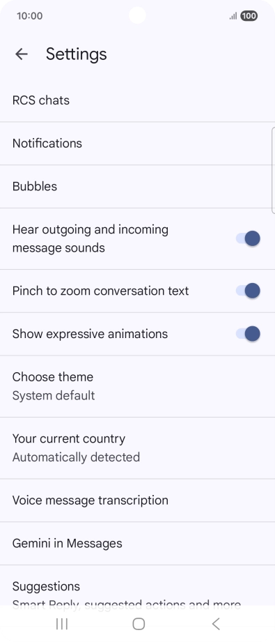 Press Gemini in Messages.