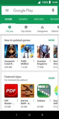 Press the search field.