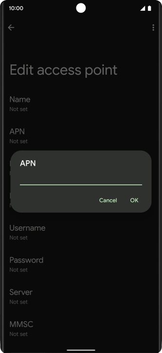 Key in live.vodafone.com and press OK.