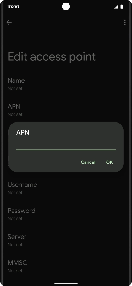 Key in live.vodafone.com and press OK.