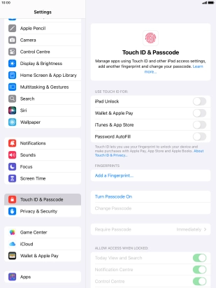 Press Add a Fingerprint... and follow the instructions on the screen to add your fingerprint.