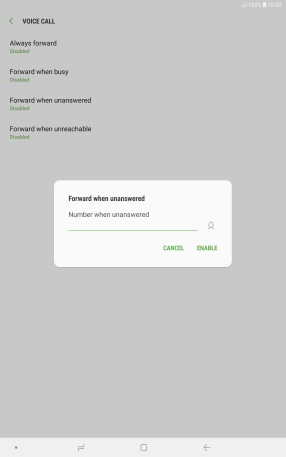 Key in +61414121121 and press ENABLE.