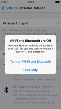Press Turn on Wi-Fi and Bluetooth.