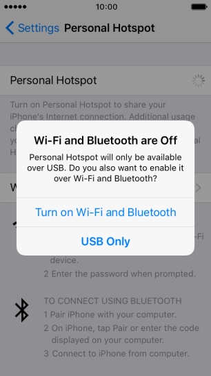 Press Turn on Wi-Fi and Bluetooth.