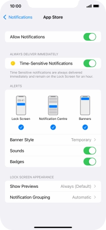 Press the indicator next to 