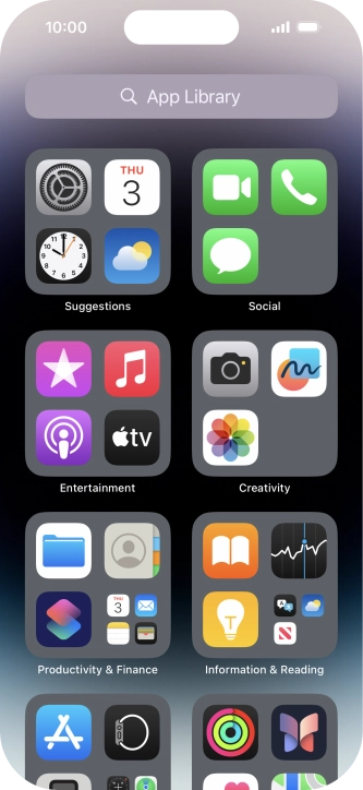 Press the required app.