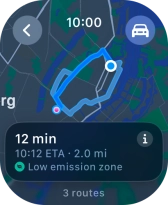 Turn the Digital Crown to see the suggested routes.