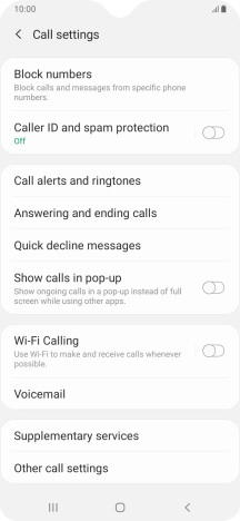 Press Supplementary services.