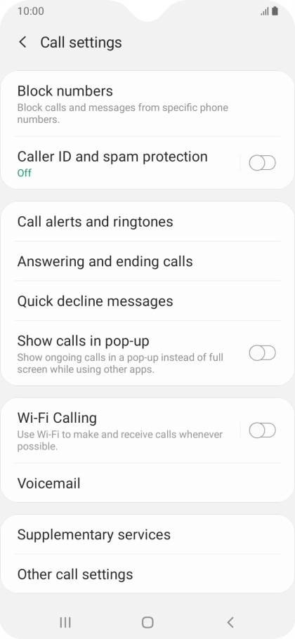 Press Supplementary services.