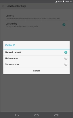 Press Show number to turn on caller identification.